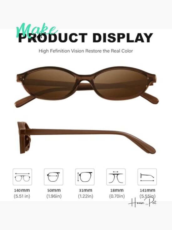 Retro Oval Cat Eye Sunglasses UV Protection Plastic Frame main image 6